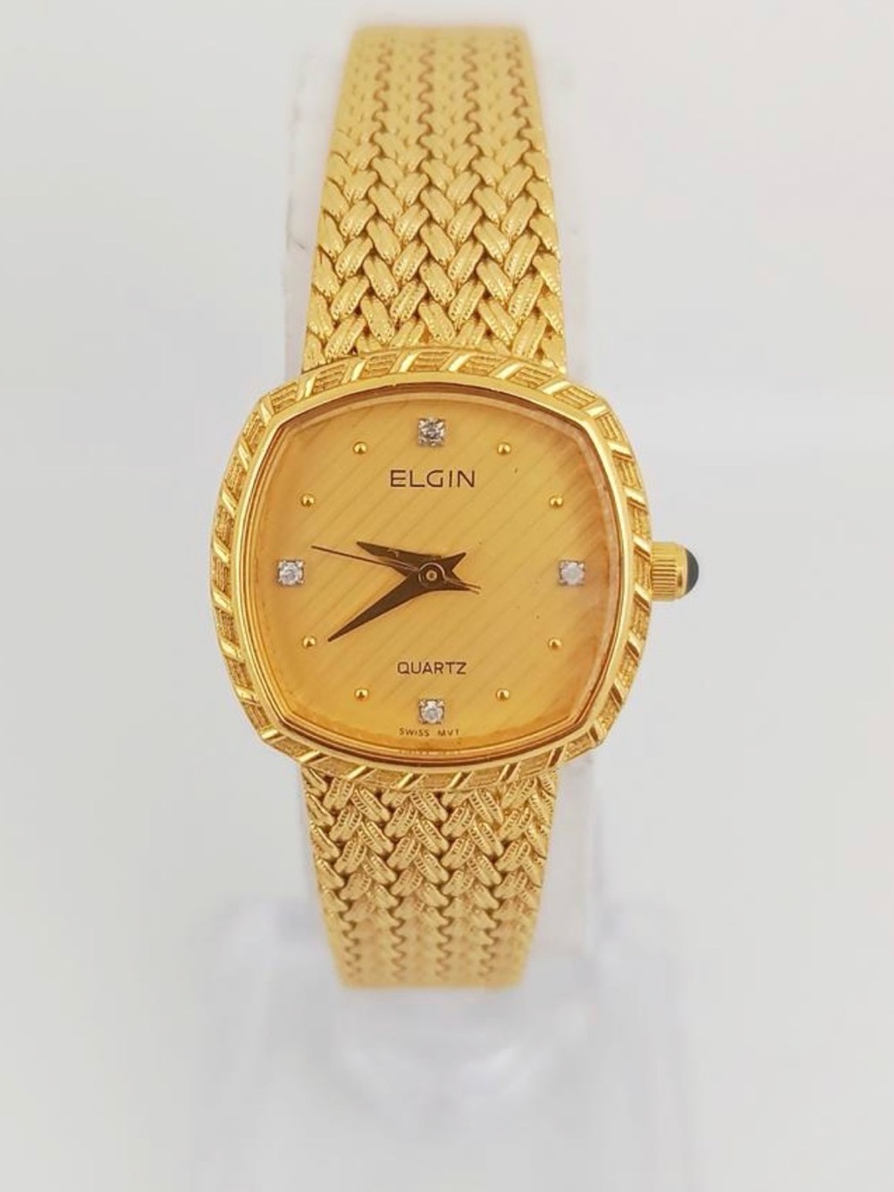 Elgin Gold-Tone Women's Quartz Watch with Woven Bracelet